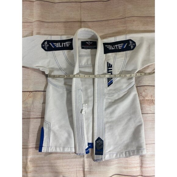 Elite Sports Kids Brazillian Jiu Jitsu BJJ Judo White Gi Top ONLY - C00 - Picture 11 of 15